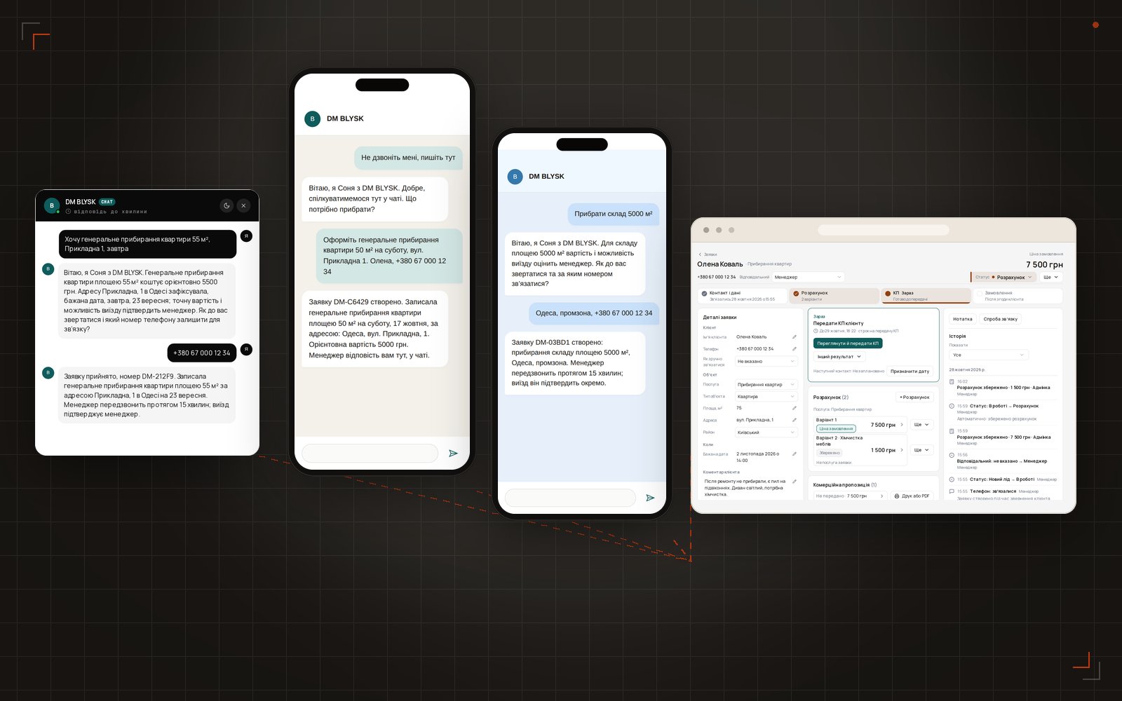 Website and messenger enquiries come together in one CRM